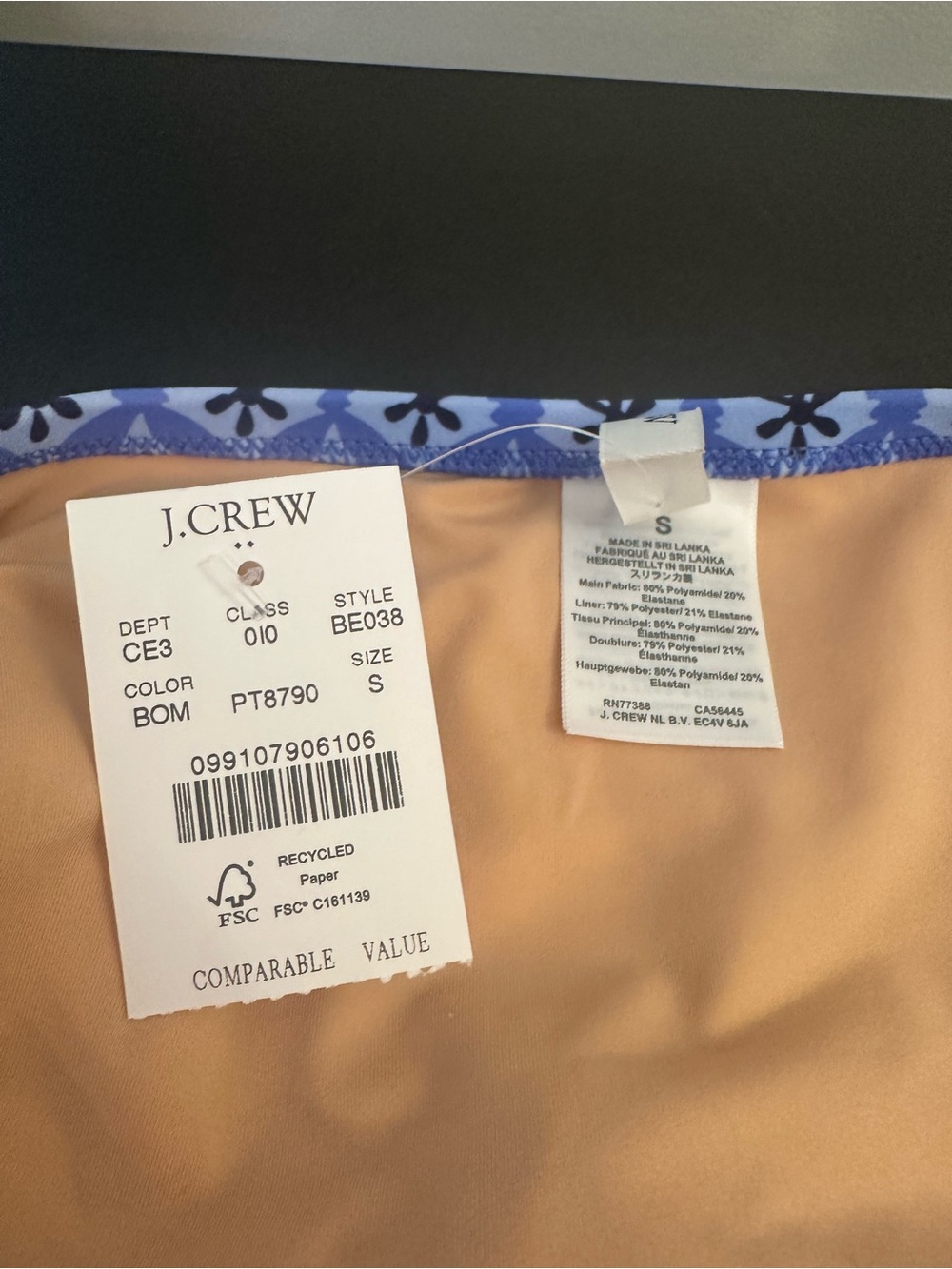 Blue Floral Print Bikini Set size small NWT - Picture 8 of 10